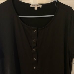 Maternity black button up dress